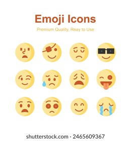 Carefully crafted amazing emoji icons set, cute expressions