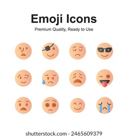 Carefully crafted amazing emoji icons set, cute expressions