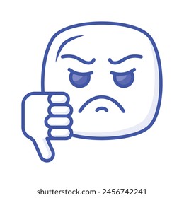Carefully crafted amazing icon of dislike emoji, unique and creative vector