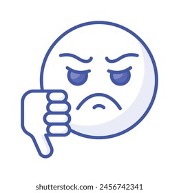 Carefully crafted amazing icon of dislike emoji, unique and creative vector