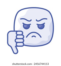 Carefully crafted amazing icon of dislike emoji, unique and creative vector
