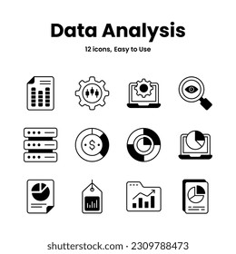 Carefully crafted data analysis and statistics icons, download this premium vectors easy to use