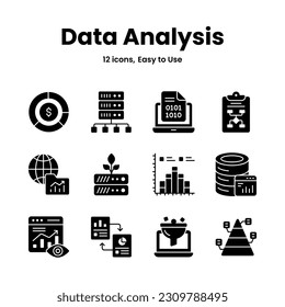 Carefully crafted data analysis and statistics icons, download this premium vectors easy to use