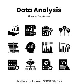 Carefully crafted data analysis and statistics icons, download this premium vectors easy to use