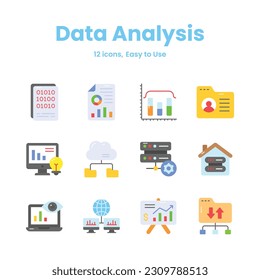 Carefully crafted data analysis and statistics icons, download this premium vectors easy to use