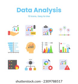 Carefully crafted data analysis and statistics icons, download this premium vectors easy to use