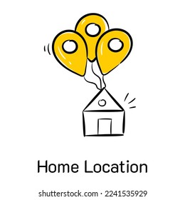A carefully crafted doodle icon of home location 