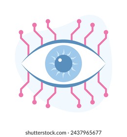 Carefully crafted flat icon of cyber eye, mechanical eye vector