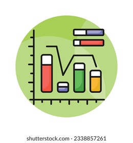 Icono cuidadosamente diseñado del gráfico de barras en estilo moderno, diseño de vector premium