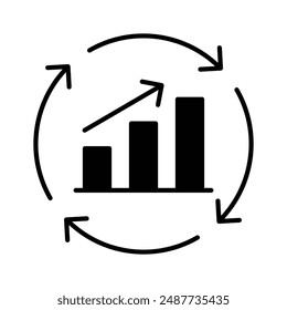 Sorgfältig gestaltetes Symbol des Balkendiagramms im trendigen Stil, Premium-Vektorgrafik-Design