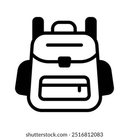 Carefully crafted icon of school bag trendy design