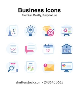 Carefully crafted pack of business and finance icons in modern style