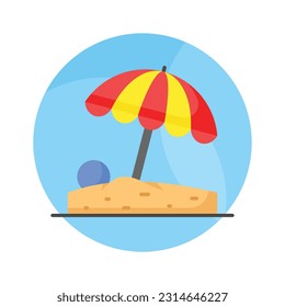 Carefully crafted vector of beach umbrella, icon of beach