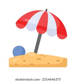 Carefully crafted vector of beach umbrella, icon of beach