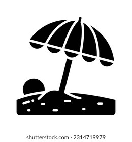 Carefully crafted vector of beach umbrella, icon of beach