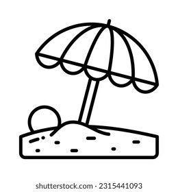 Carefully crafted vector of beach umbrella, icon of beach