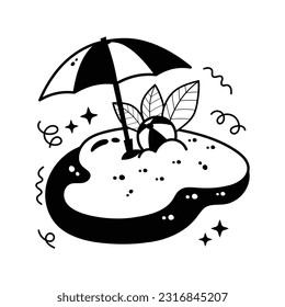 Carefully crafted vector of beach umbrella, icon of beach