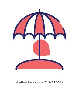 Carefully crafted vector of beach umbrella, icon of beach