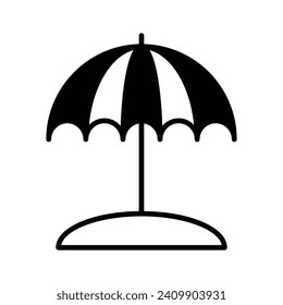 Carefully crafted vector of beach umbrella, icon of beach