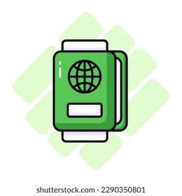 Diseño vectorial cuidadosamente diseñado del pasaporte al estilo moderno, icono premium fácil de usar