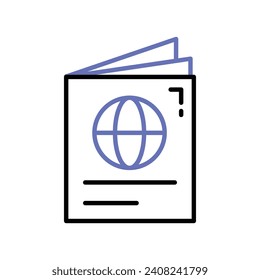 Diseño vectorial cuidadosamente diseñado del pasaporte al estilo moderno, icono premium fácil de usar