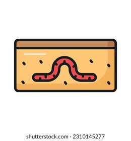Carefully crafted vector of earthworm in trendy style, ready to use icon