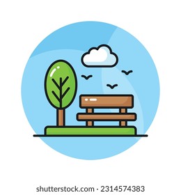 Vector de parque cuidadosamente diseñado en estilo moderno, fácil de usar y descargar