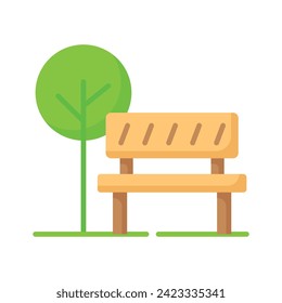 Carefully crafted vector of park bench in modern style, easy to use and download