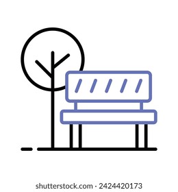 Carefully crafted vector of park bench in modern style, easy to use and download