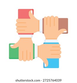 Cuidadosamente diseñado icono de estilo plano increíble de trabajo en equipo, listo para uso premium