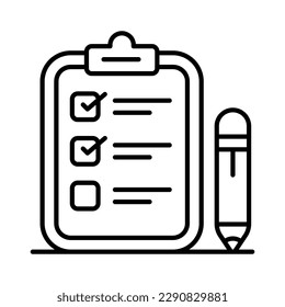 Carefully designed checklist icon represents a list of tasks or items to be completed, often used in productivity and organization apps