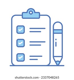 Carefully designed checklist icon represents a list of tasks or items to be completed, often used in productivity and organization apps