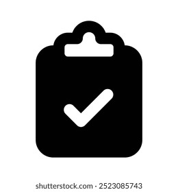 Carefully designed checklist icon represents a list of tasks or items to be completed, often used in productivity and organization apps