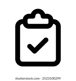 Carefully designed checklist icon represents a list of tasks or items to be completed, often used in productivity and organization apps