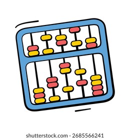 Cuidadosamente diseñado dibujado a mano doodle icono de ábaco