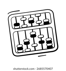 Carefully designed hand drawn doodle icon of abacus