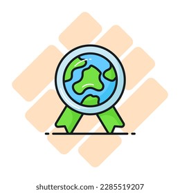 Carefully designed icon of eco badge in editable style, premium icon of world earth day