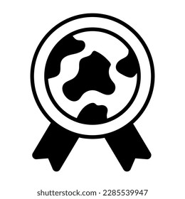 Carefully designed icon of eco badge in editable style, premium icon of world earth day