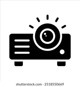 Icono cuidadosamente diseñado de un proyector, perfecto para presentaciones, reuniones y aulas
