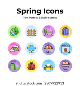 Carefully designed spring vectors, farming, gardening and agriculture icons set