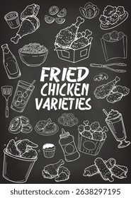The carefully hand-drawn menu design on a blackboard supported by hand-drawn illustrations contributes to the creation of a warm and friendly restaurant or cafe ambiance.
