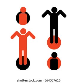 Carefully open hatch.
A set of flat icons on different subjects devoted to human activity.