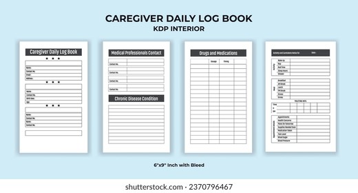 Caregiver Daily Log book KDP Interior