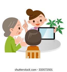 Caregiver described in tablet PC