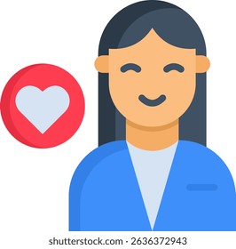 Caregiver Icon Flat Vector Illustration