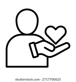 Ilustración vectorial de diseño de línea de icono de cuidador