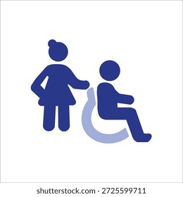 Iconos del cuidador. Ilustración vectorial de color simple