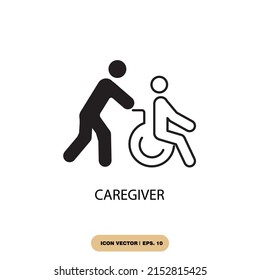 Caregiver Icons  Symbol Vector Elements For Infographic Web