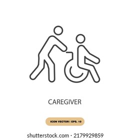 Caregiver Icons  Symbol Vector Elements For Infographic Web