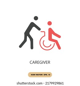 Caregiver Icons  Symbol Vector Elements For Infographic Web